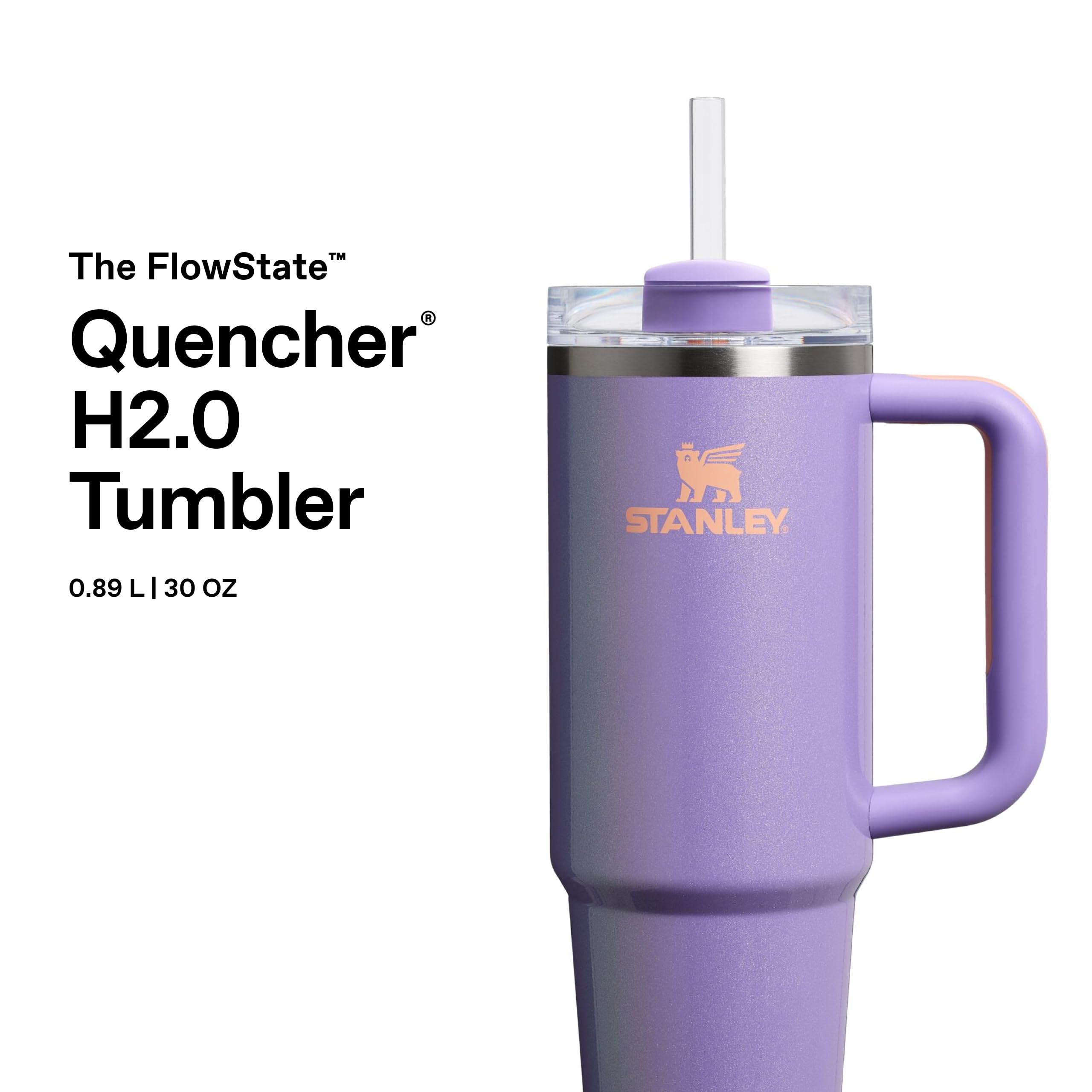 Stanley Quencher H2.0 Flowstate Tumbler 0.89L, Cold for 9 Hours, Iced for 40 Hours, Metal Water Bottle with Straw - Image 4