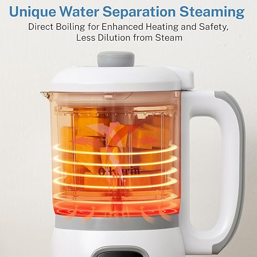 Miniatura 5 de Ollygrin - Vaporizador y licuadora de alimentos para bebés, procesador de alimentos para bebés, máquina de puré para bebés, batidora de vapor para