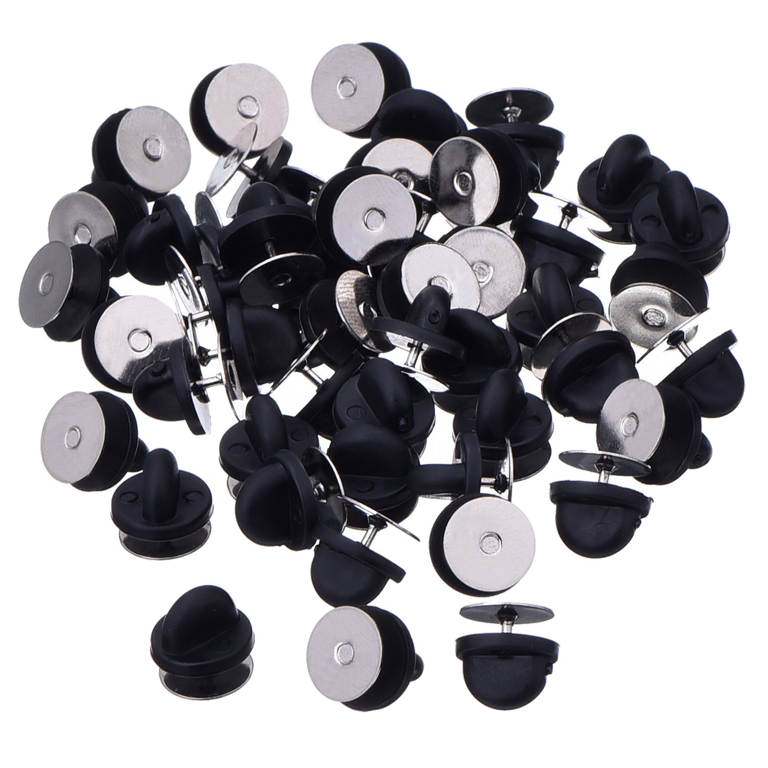 EBOOT 50 Pair Rubber Pin Backs Butterfly Clutch Pin Tie Tacks Blank Pins Holder Tie Tacks Keepers for Craft Making - Image 3