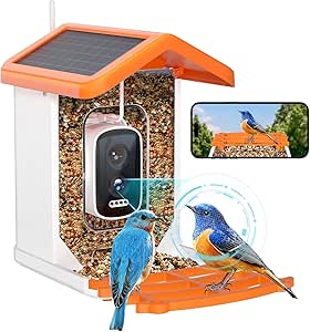 Bird Feeder with Camera,AI Identify Birds Species 10000+,5W Solar Panel,Gift for Bird Lovers,Stream Camera 150°View,IP66 asin的图片