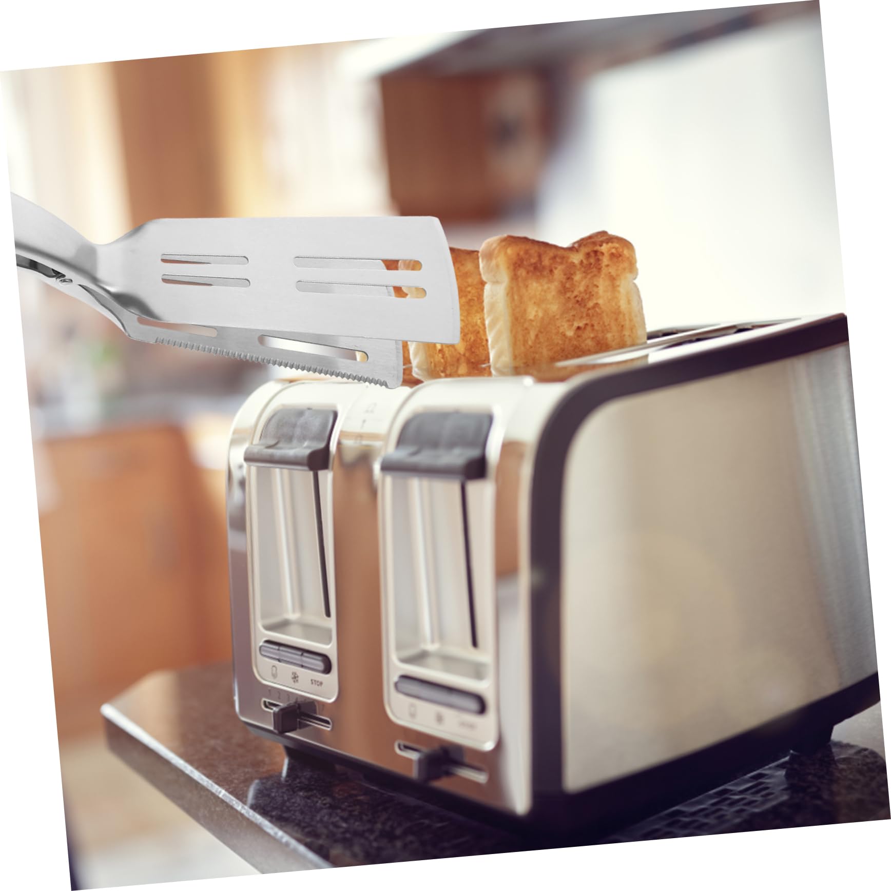 Alipis 4pièces Pince à Nourriture Acier Inoxydable Avec Manche Bois Ustensile De Cuisine Pour Barbecue Cuisson Service De Buffet Et Friture Pince Alimentaire Et Pratique