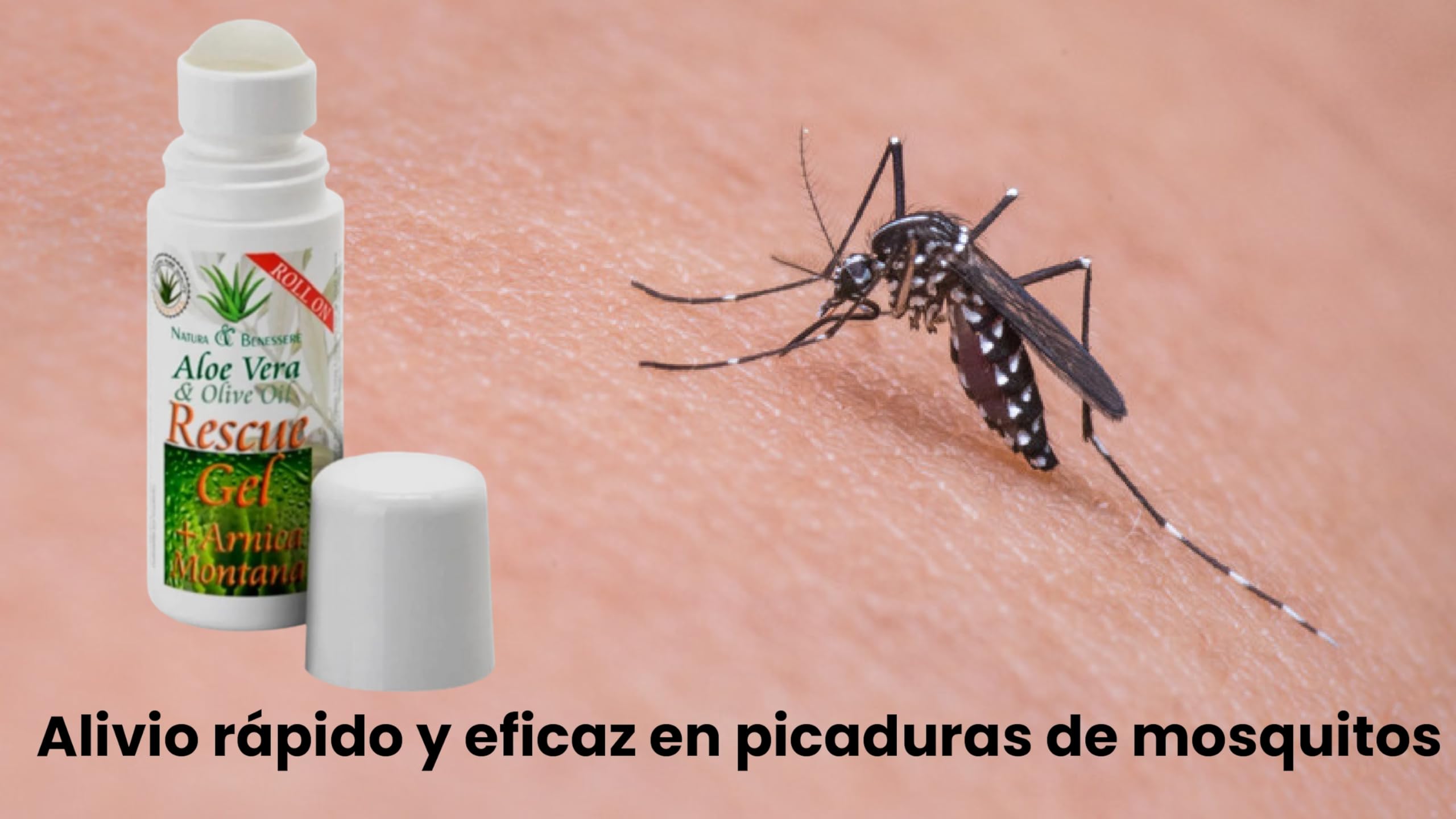 Roll On ResCue Gel Aloe Vera Con Efecto Inmediato Del Alivio Del Dolor con efecto analgésico en Articulaciónes, Cervicales Masaje Practico de Aplicar Alivia Tus Dolores Pack 4 Unidades