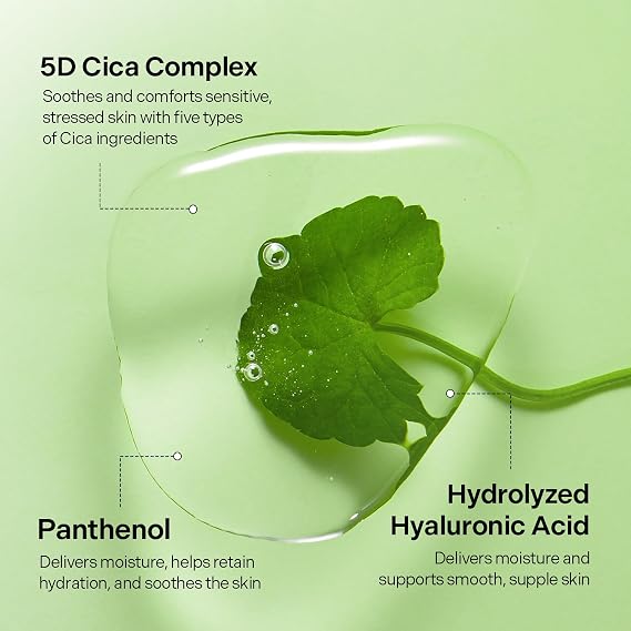Torriden BALANCEFUL Cica Facial Masks (10 sheets) | Extra Soothing Care | 5D CICA, Hydrolyzed Hyaluronic Acid, Panthenol | Korean Face Mask