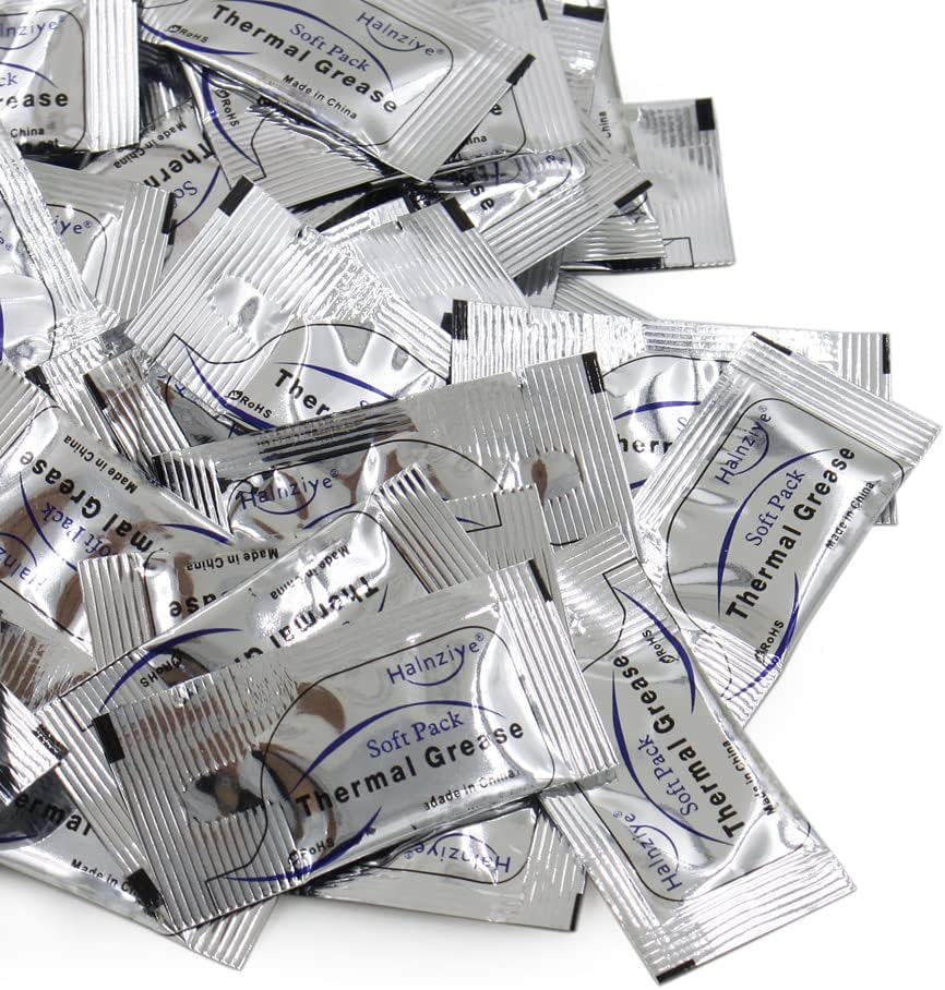 100pcs Silver Soft Pack Thermal Grease Paste, Heatsink Paste Thermal Compound for CPU GPU VGA LED IC PS4 Xbox Cooling
