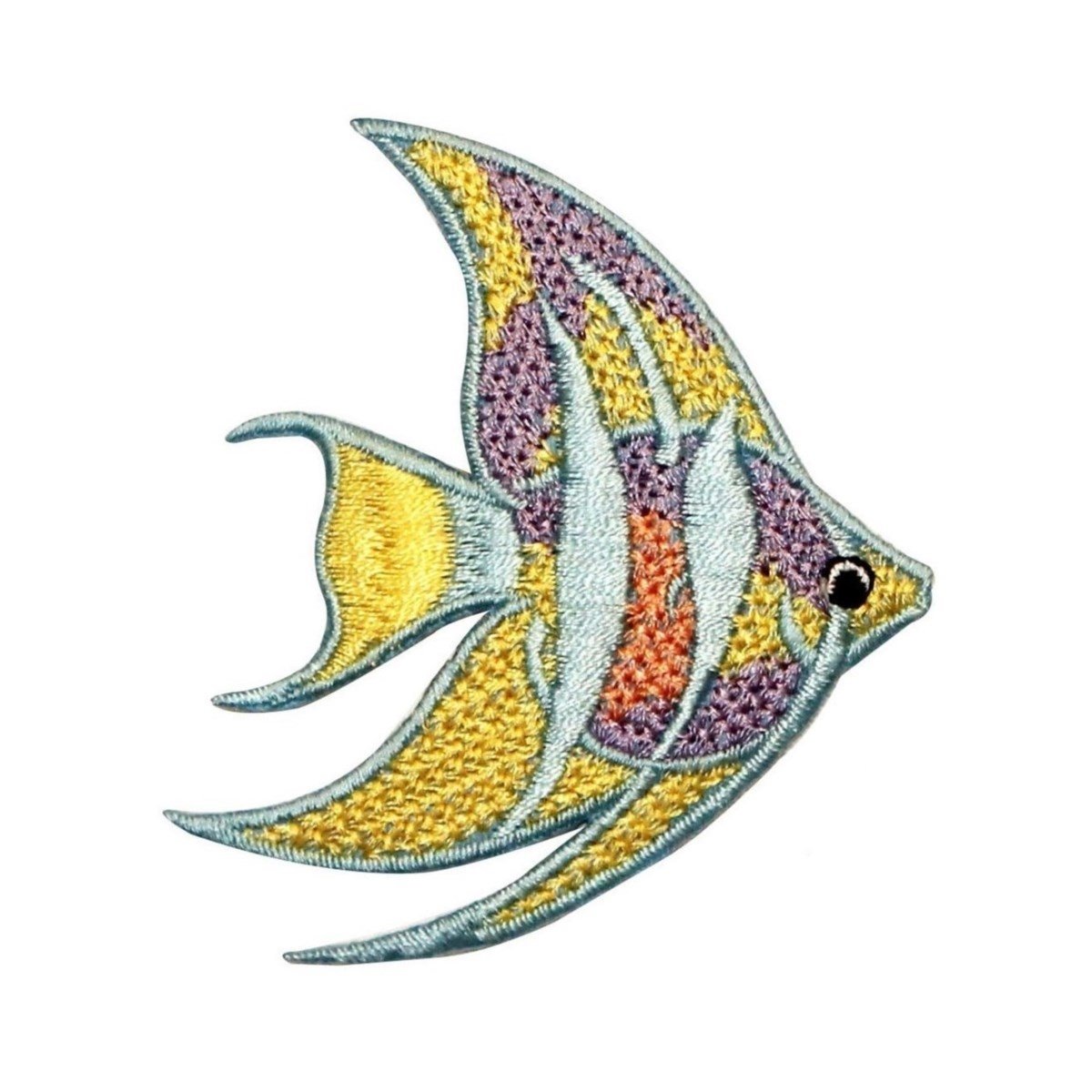 Cool-Patches ID 0265B Larger Long Fin Angel Fish Patch Sea Life Embroidered Iron On Applique