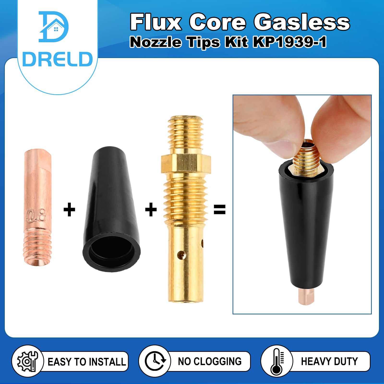 21 Pcs MIG Welder Nozzle Tip Set - Flux Core Welding Contact Tips, 0.30 & 0.35 Sizes For 125 Amp Welders