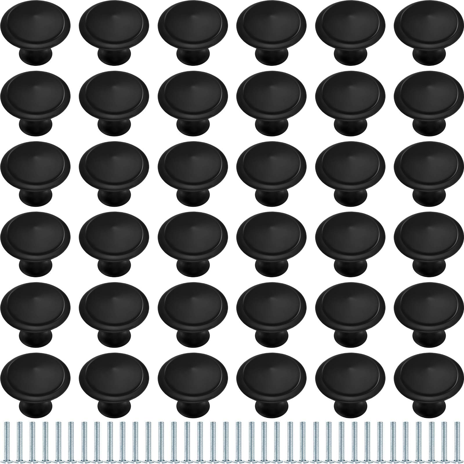 Ripeng 36 Pcs Round Cabinet Knobs Kitchen Drawer Knobs for Hardware Drawer Handles with Screws for Bedroom Furniture (1.06 Inch)