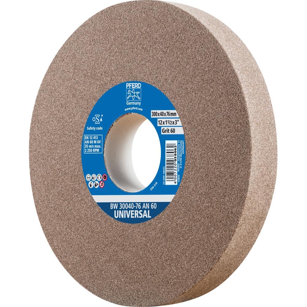 PFERD Tarcza szlifierska uniwersalna 300 x 40 x 76 mm, A60, 39009722 – twarda tarcza szlifierska do uniwersalnych zadań szlifierskich