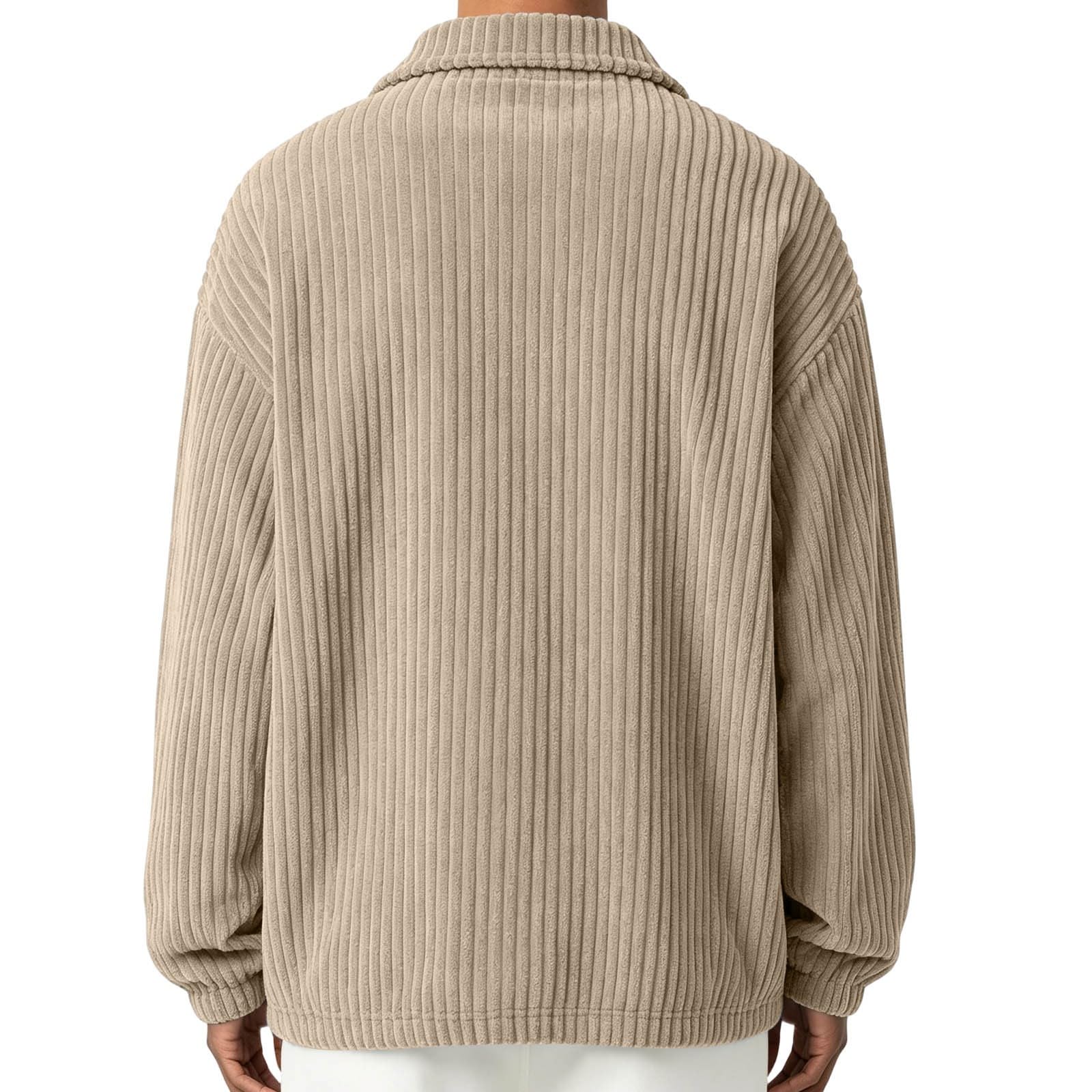 Pullover Herren Cord Sweatshirt Herbst Langarmshirt Sweater Pulli