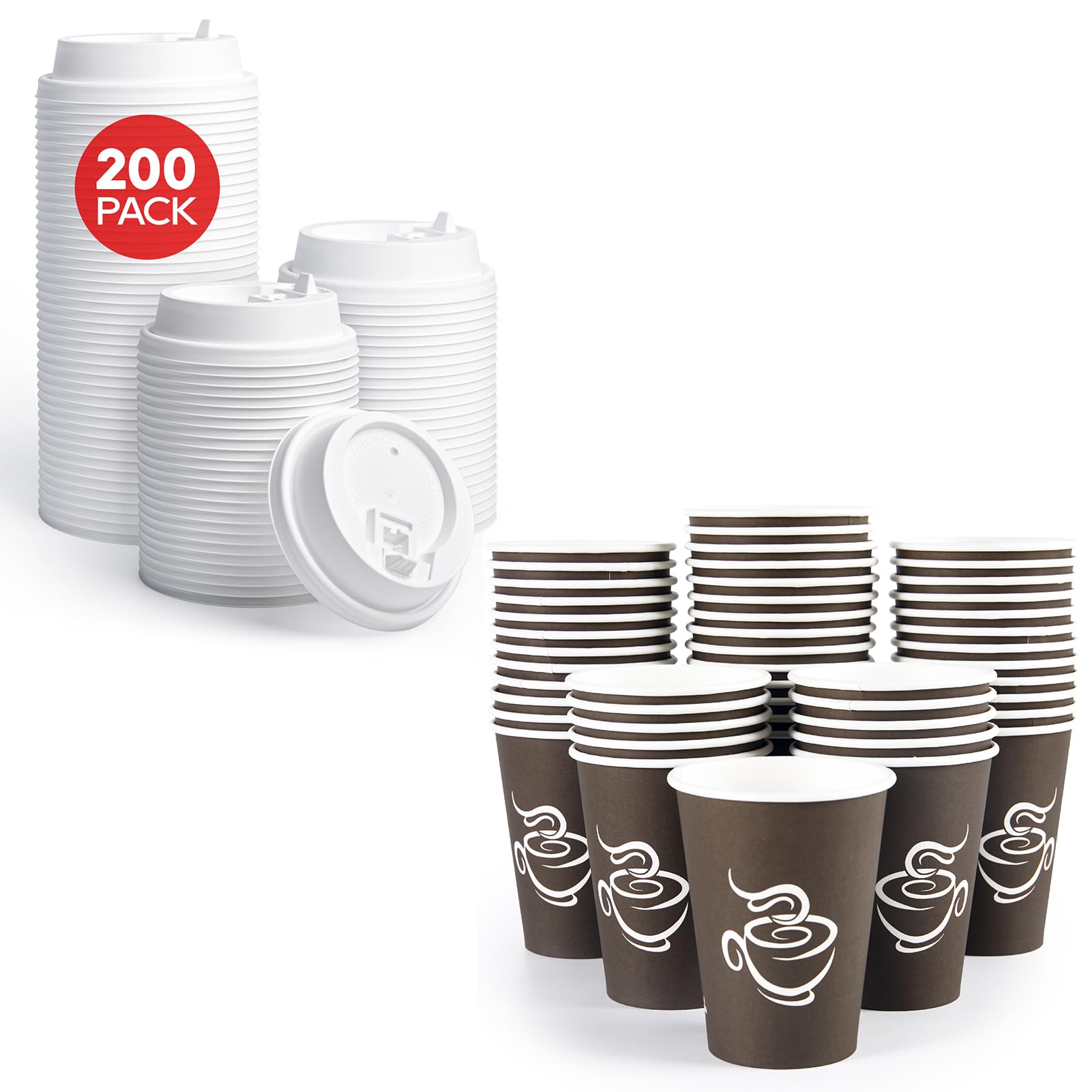 Amazon.com: LITOPAK 240 Pack 12 oz Paper Cups, Disposable Coffee Cups ...