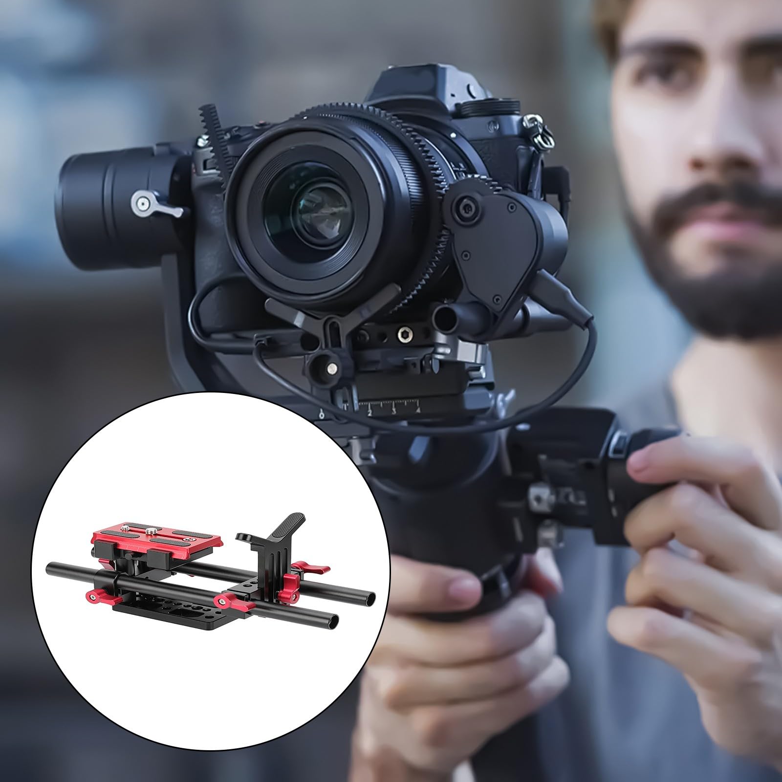 DSLR - Supporto a spalla per obiettivo a sgancio rapido, supporto per treppiede da 1/4 3/8 a vite per fotocamere DSLR