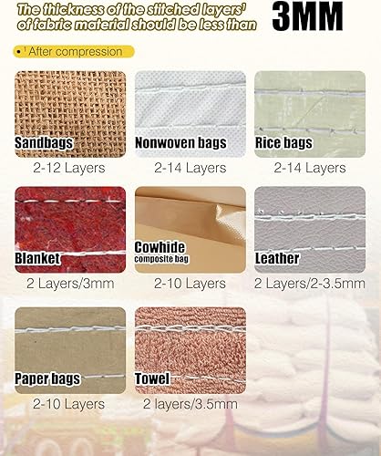 Miniatura 2 de Máquina de coser portátil de bolsas de velocidad y cierre de bolsas, aleación de aluminio de 6.4 libras de tela tejida y no tejida automática y