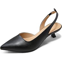 Arromic Pointed Toe Kitten Heels Pumps for Women, Slingback Heels for Women, Comfortable Low Heel Dress Shoes