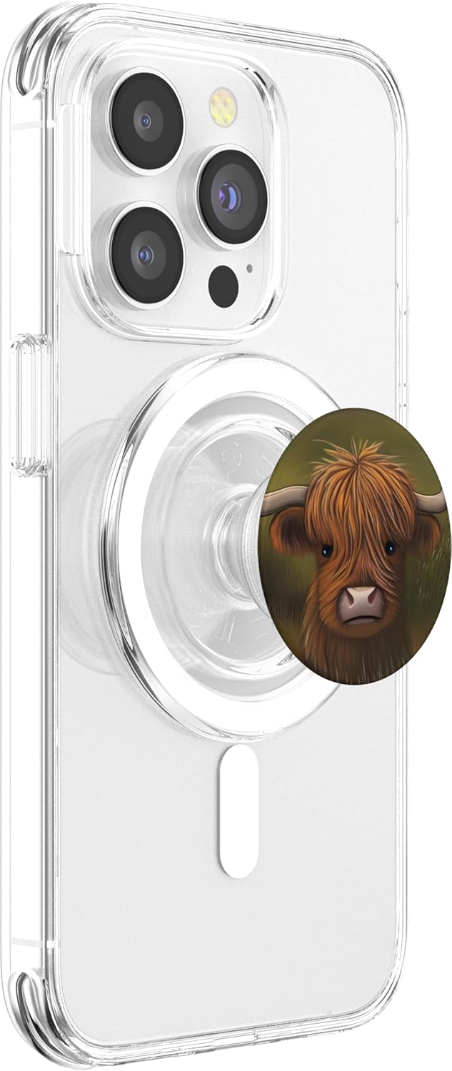Adorable Baby Highland Cow Farm Animal Scottish PopSockets MagSafe PopGrip for iPhone