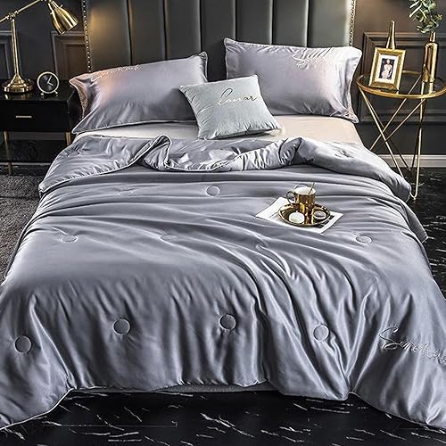 Miniatura 3 de Edredones de verano de seda helada, manta refrescante de verano que absorbe el calor para mantenerse fresco, ligero y transpirable, edredón de