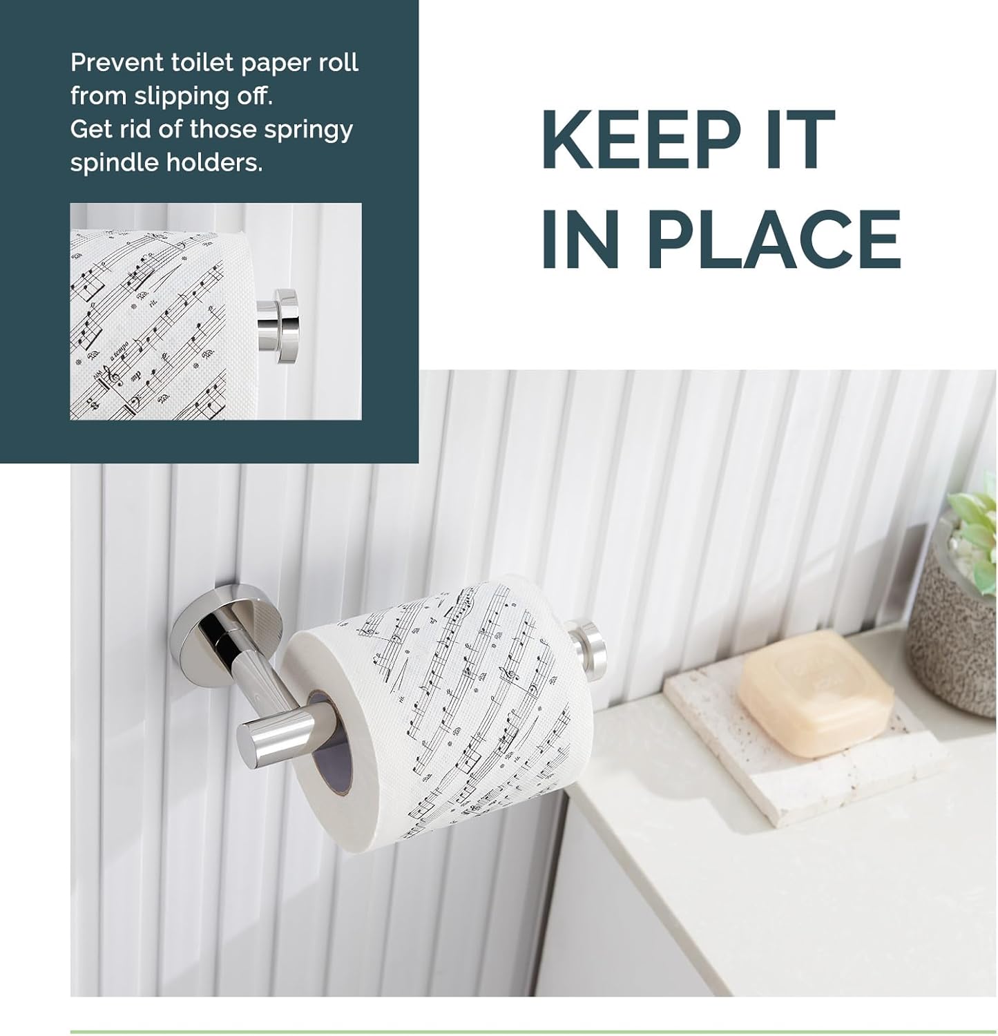 Angle Simple Tissue Holder Bundle with Double Toilet Paper Holder with Shelf (Polished Chrome)