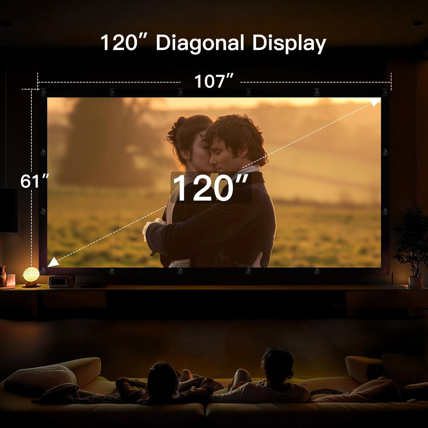 Pipishell 120 Inch Multi-Layer Upgraded Projector Screen,16:9 4K UHD Outdoor Movie Screen, Foldable & Hand-Washable,Portable Projector Screen for Backyard Movie Nights,Home Theater Movie,and Camping