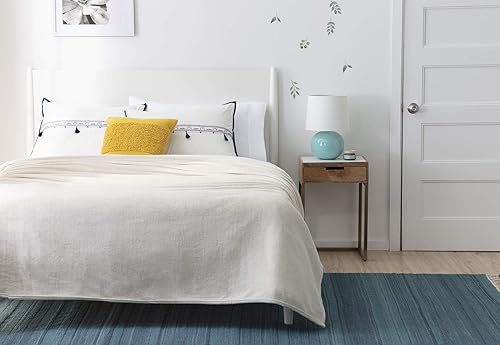 Miniatura 9 de Linenspa Manta de forro polar de franela, súper suave, transpirable, lavable a máquina, poliéster, varios colores disponibles, gris, Queen (90 x 90