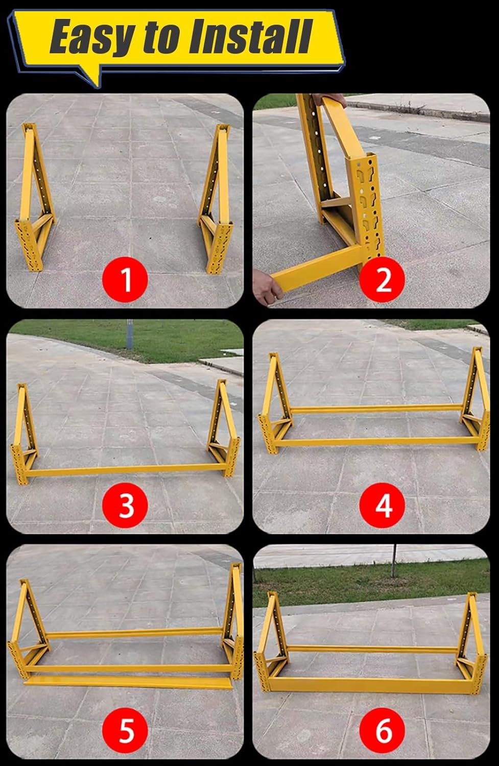 Tire Carrier Organizer Adjustable Garage Multi Tire Storage System Wall Mounted, Commercial Metal Tyre/Rims/Semi Tire Organizer Rack for Warehouse/Apartment/Retail Store,-Yellow 2 Tier-150x55x140