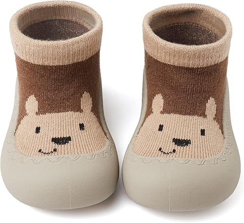 Zapatos de calcetín de bebé para niños pequeños, suela de goma suave, antideslizante, para interiores, para niños y niñas