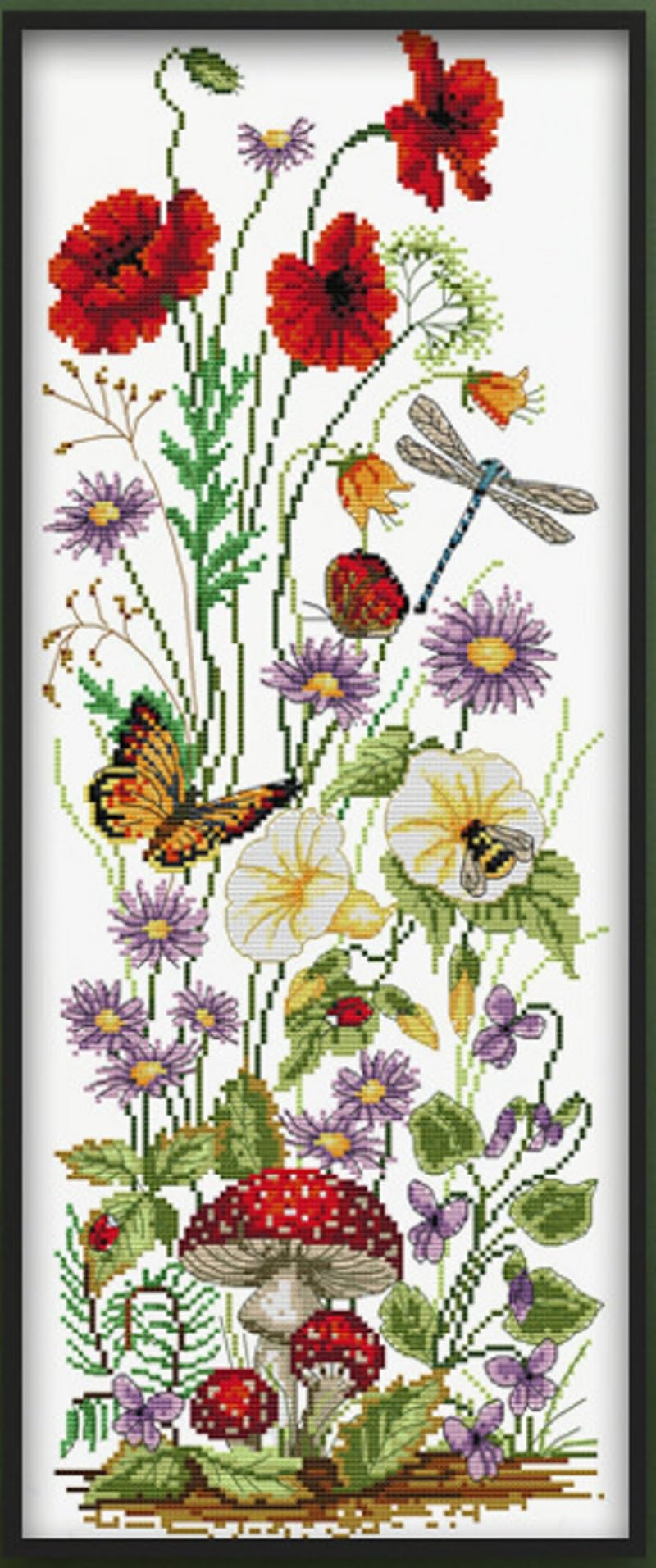 Aiorkeng Cross Stitch Kits Stamped Full Range of Embroidery Starter Kits for Adults Beginners DIY 11CT 3 Strands -Printed kit Welcome The Spring? Printed? 11×27.2inches