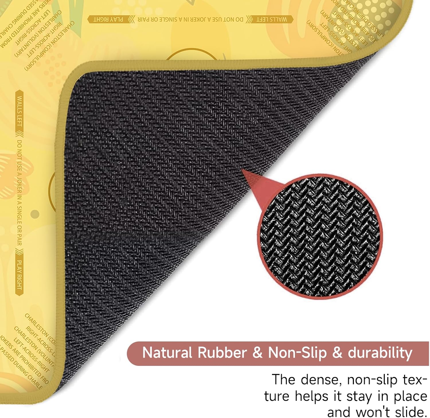 Deyimmei Mahjong Mat for Table - Non-Slip Mahjong Table Cover with Storage Pockets, Perfect Mahjong Accessories & Gifts for Women, Men, and Mahjong Enthusiasts (Golden Meadow)