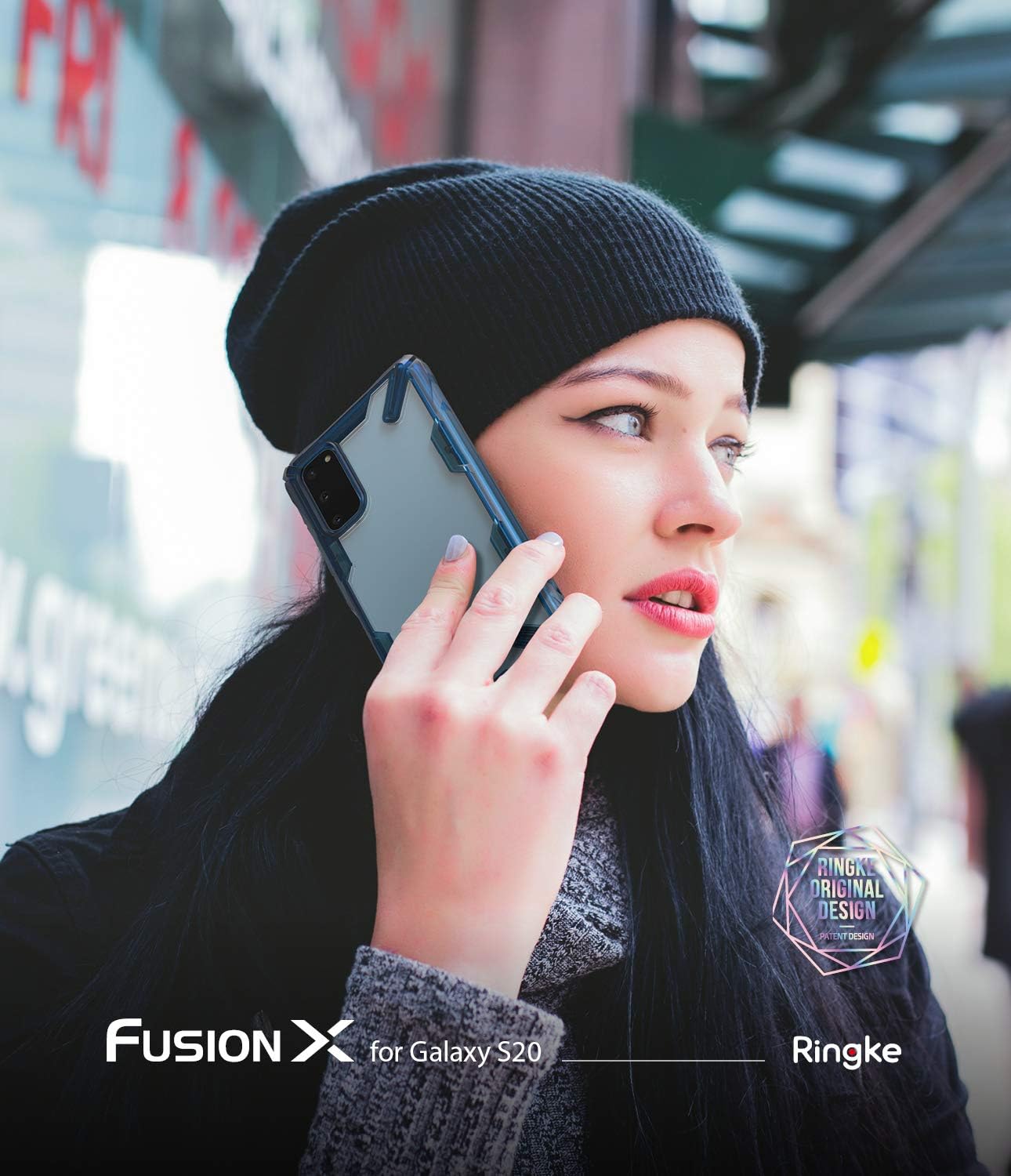 Ringke Fusion-X Case Compatible with Galaxy S20 Only (2020) / ** Not for Galaxy S20 FE (6.5") ** - Space Blue