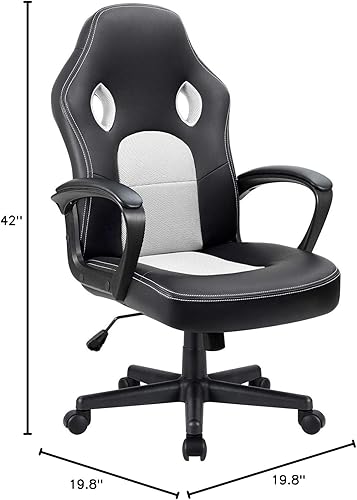 Miniatura 3 de Furmax Silla de oficina, silla de escritorio, silla de cuero para juegos, silla de computadora, estilo de carreras, ergonómica, ajustable,