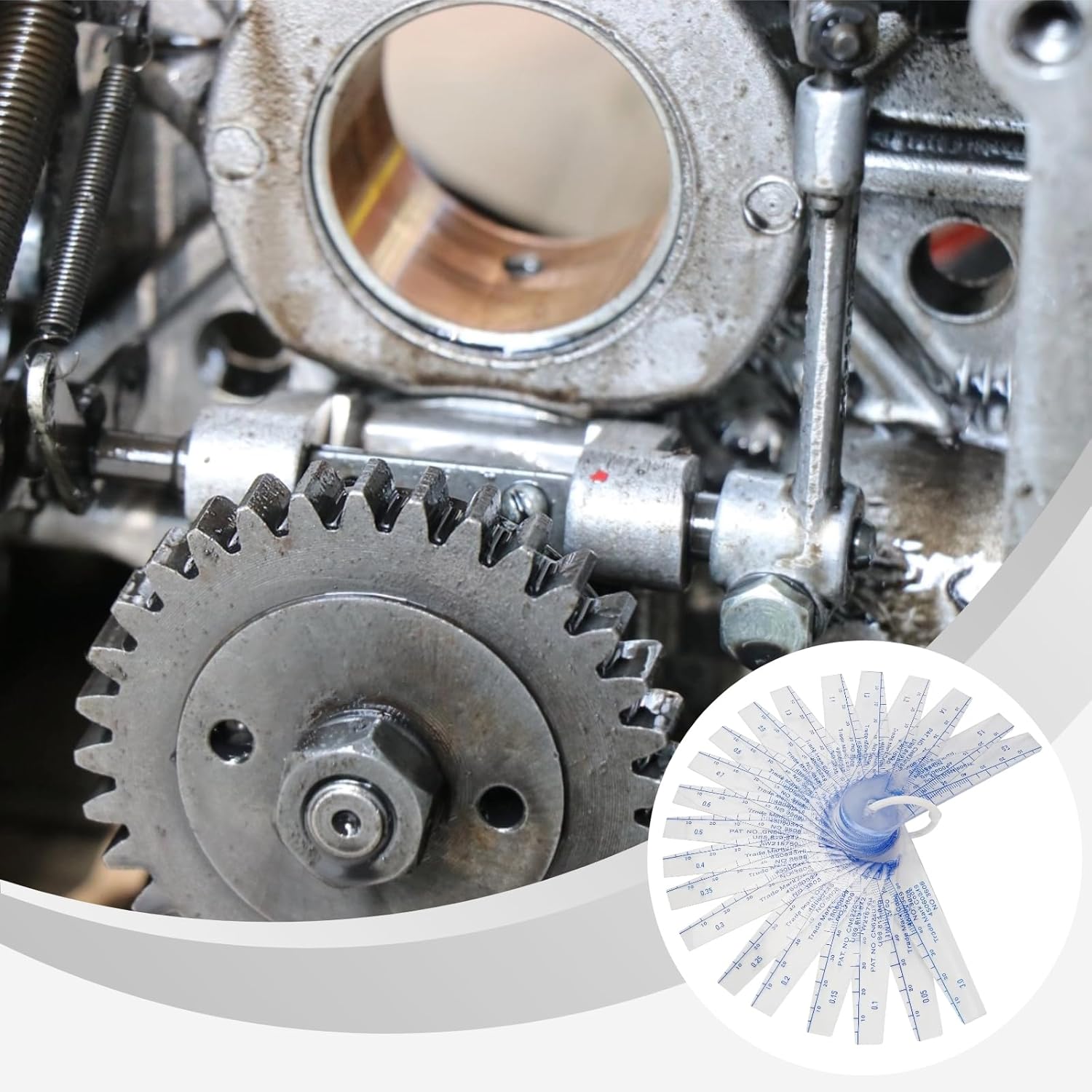 0. 002 Precision Plastic Feeler Gauge, 21 Blades Plastic Gap Gauge, for Gaps and Apertures, Trapezoidal Design Measuring Tool