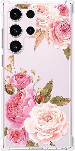 Miniatura 9 de FL-K - Funda transparente floral para Galaxy S23 Ultra 5G para mujeresniñas, bonita funda de teléfono para Samsung Galaxy S23 Ultra, diseño floral,