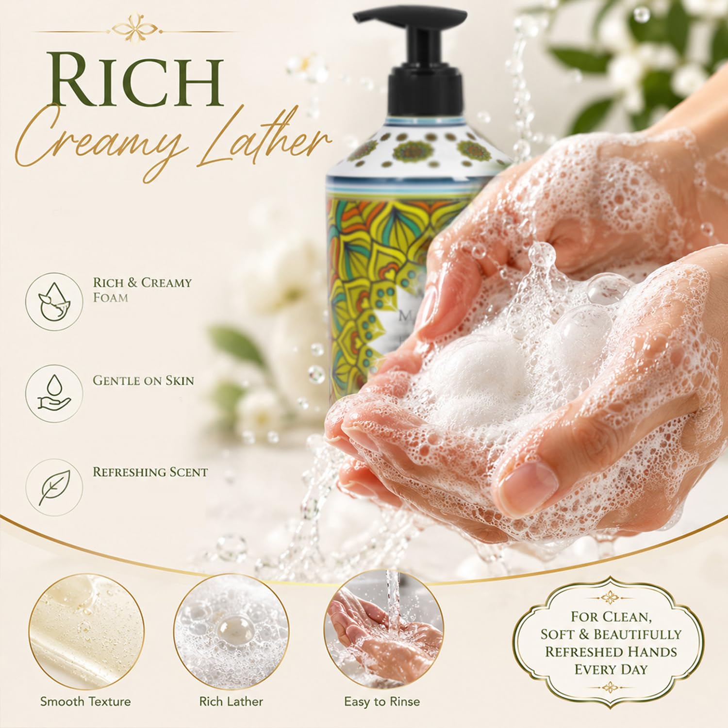 Mosaic Liquid Hand Soap Gift Set with Natural Oils