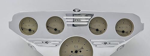 Miniatura 3 de Dolphin Gauges 1955 1956 1957 1958 1959 Chevy Truck 5 Gauge Dash Cluster Panel Set Mecánico Bronceado