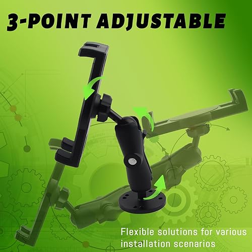 Miniatura 4 de Soporte de metal para tableta, para camión, automóvil, vehículo, base de taladro industrial resistente, soporte para iPad, para tablero, pared,