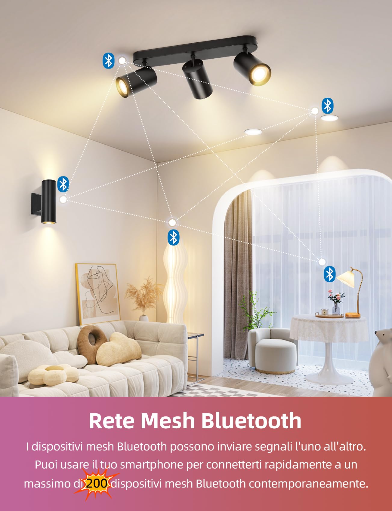 Aigostar Plafonnier LED Spots Alexa GU10, Applique 3 Spots de Plafond Couleur Réglable, Plafonnier avec Télécommande pour Cuisine Chambre Salon (Avec Ampoule Connectée)
