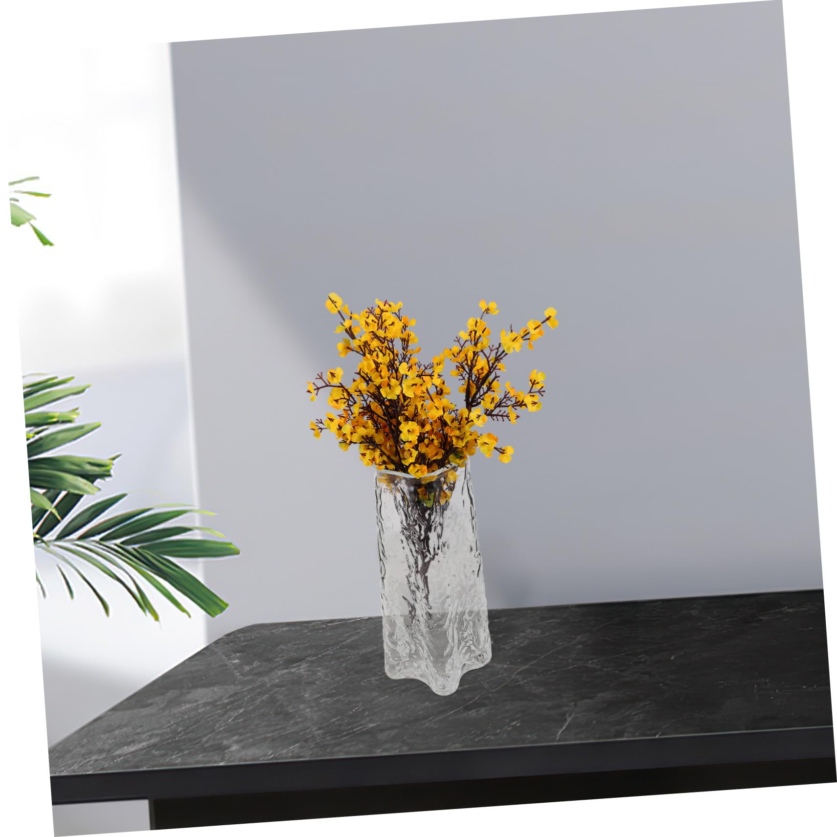 Amosfun Vase Verre Transparent pour Fleurs Hydroponiques Pot de Fleurs de Bureau Polyvalent pour Bouquets Secs et Propagation Décoration Moderne pour Salon Cuisine et Bureau
