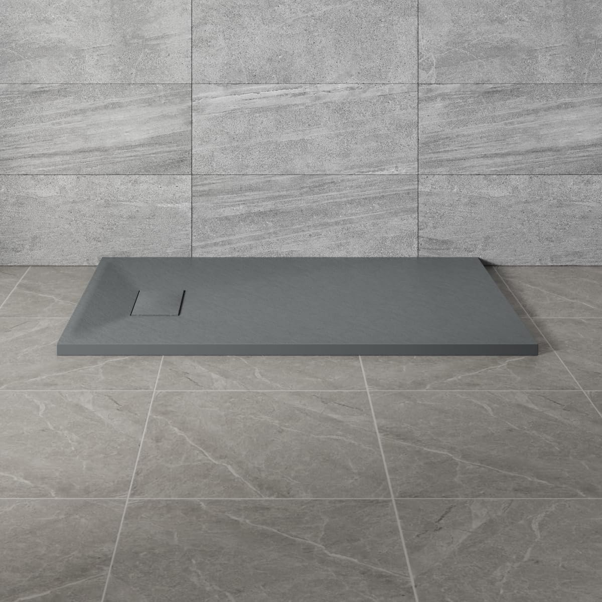 Nrg Anthracite 1200X700mm Smc Rectangle Shower Tray Slip-Resistance Bathroom Shower Enclosure Base Tray