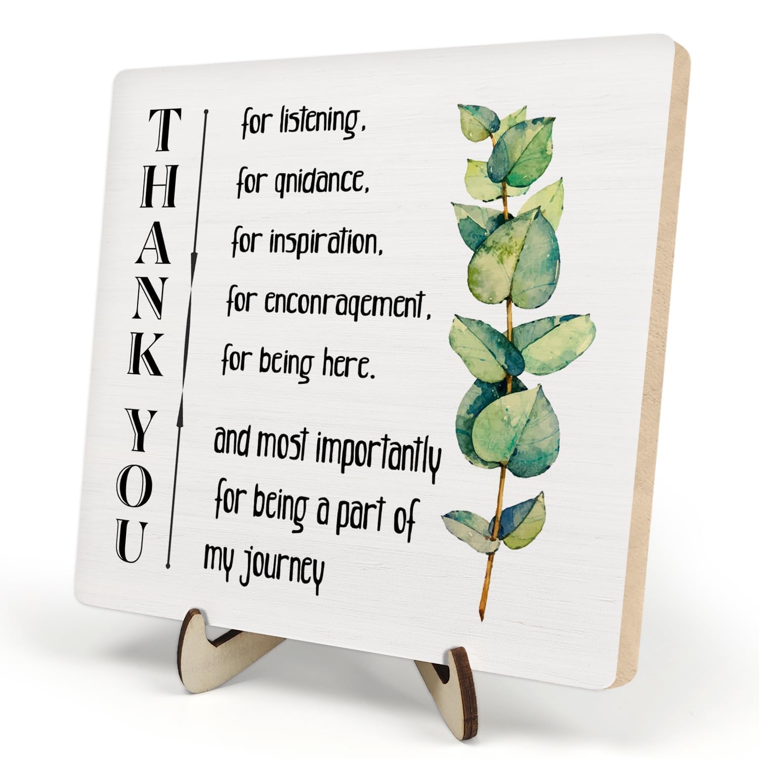 Thank You Gifts for Women Men, Appreciation Gifts for Friends, Coworker Leaving Gift, Home Office Decor Wooden Plaque Sign 5.9 x 5.9Inch-Thank You for