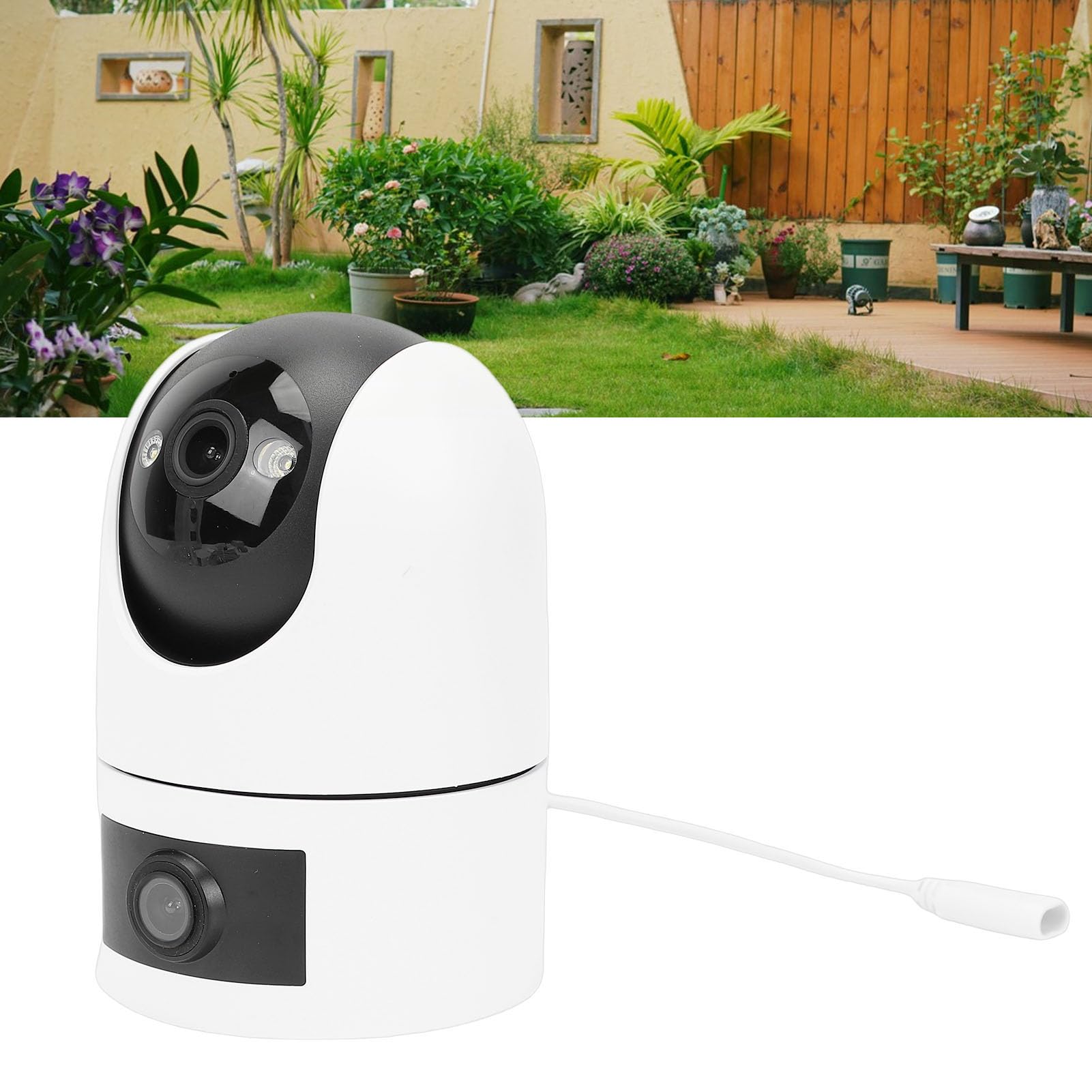 Tbest Kamera Bezpieczeństwa PTZ Podwójny Obiektyw 3MP HD 2K WiFi BT Automatyczne śledzenie 355° Panoramiczny Monitoring Detekcja Ruchu Dwukierunkowy Głos do Użytku Wewnątrz