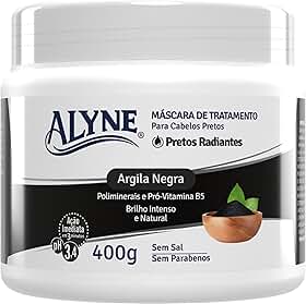 Alyne, Máscara de Tratamento, Para Cabelos, Pretos Radiantes, 400 g, Preto
