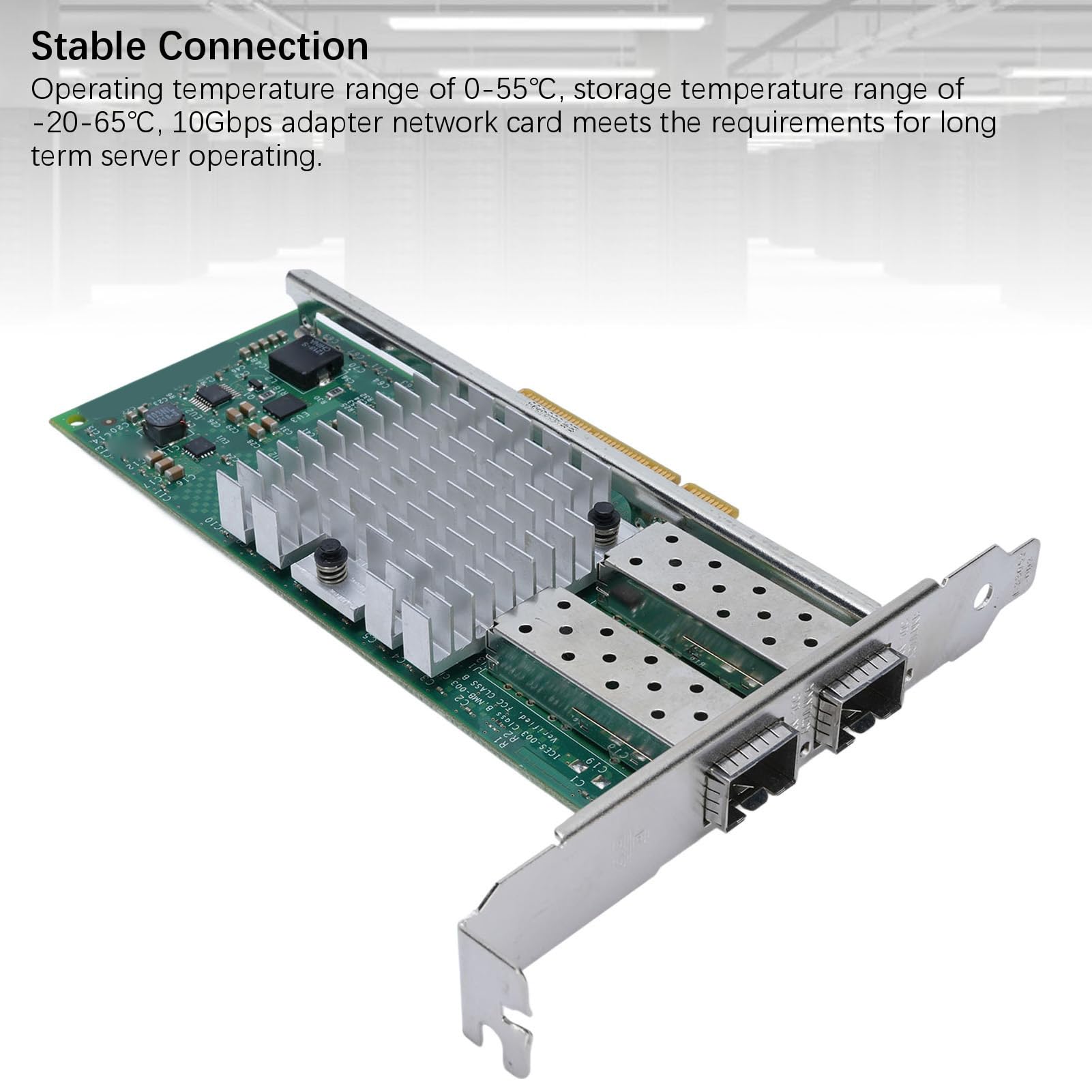 Cryfokt Tarjeta de Red SFP+ de 10Gbps, Adaptador de Doble Puerto PCI-Ex8