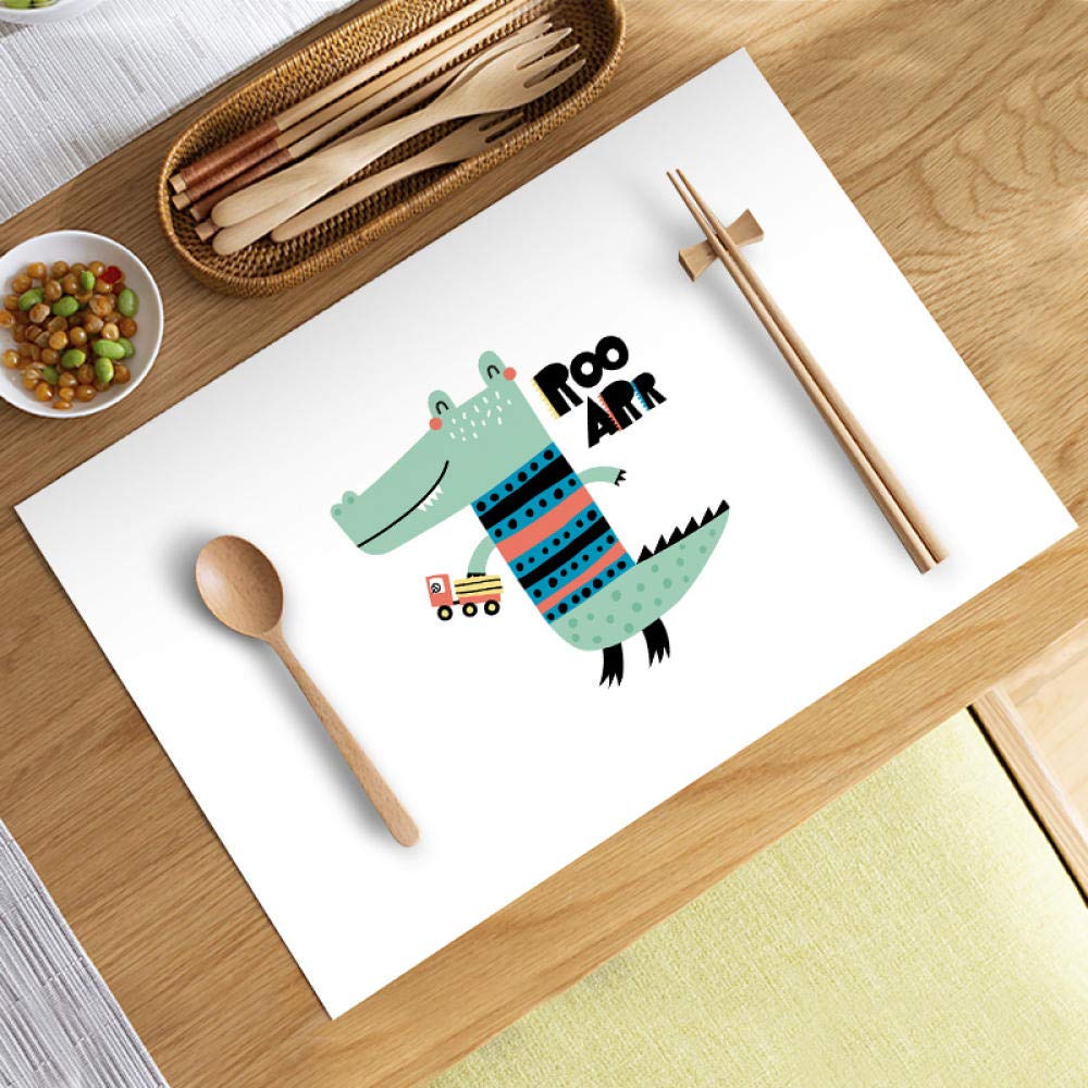 Lklnkvl Yr9 5 Placemats, Tasteless Waterproof Table Mat Western Cloth Coaster Student Pvc Anti-Scald Heat Insulation Home-Yr9-1_35*45Cm(,35 * 45Cm)