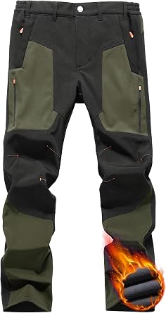 Men's Hiking Trousers Fleece Water-Resistant Windproof Ski Pants