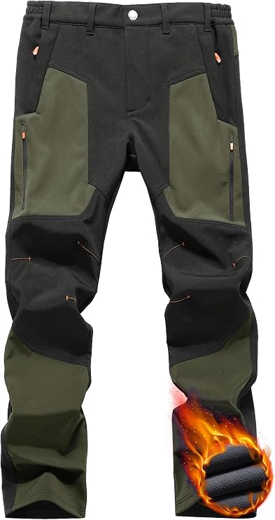 Men's Hiking Trousers Fleece Water-Resistant Windproof Ski Pants