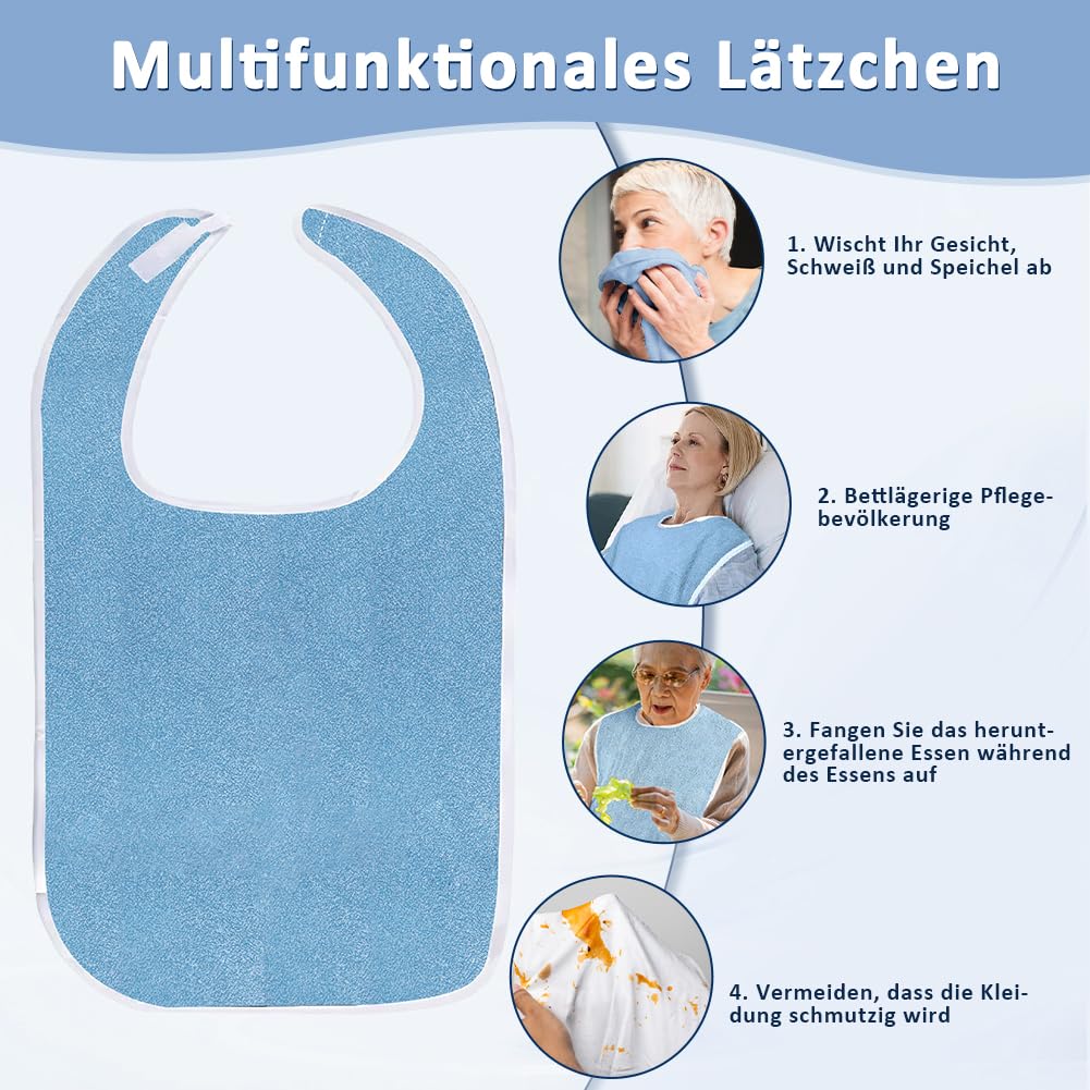 4 sztuki śliniaków dla dorosłych, śliniaki dla seniorów, wielokrotnego użytku, nadają się do prania, regulowany, wodoszczelny, dla dorosłych, unisex, ochrona odzieży dla matki, ojca,