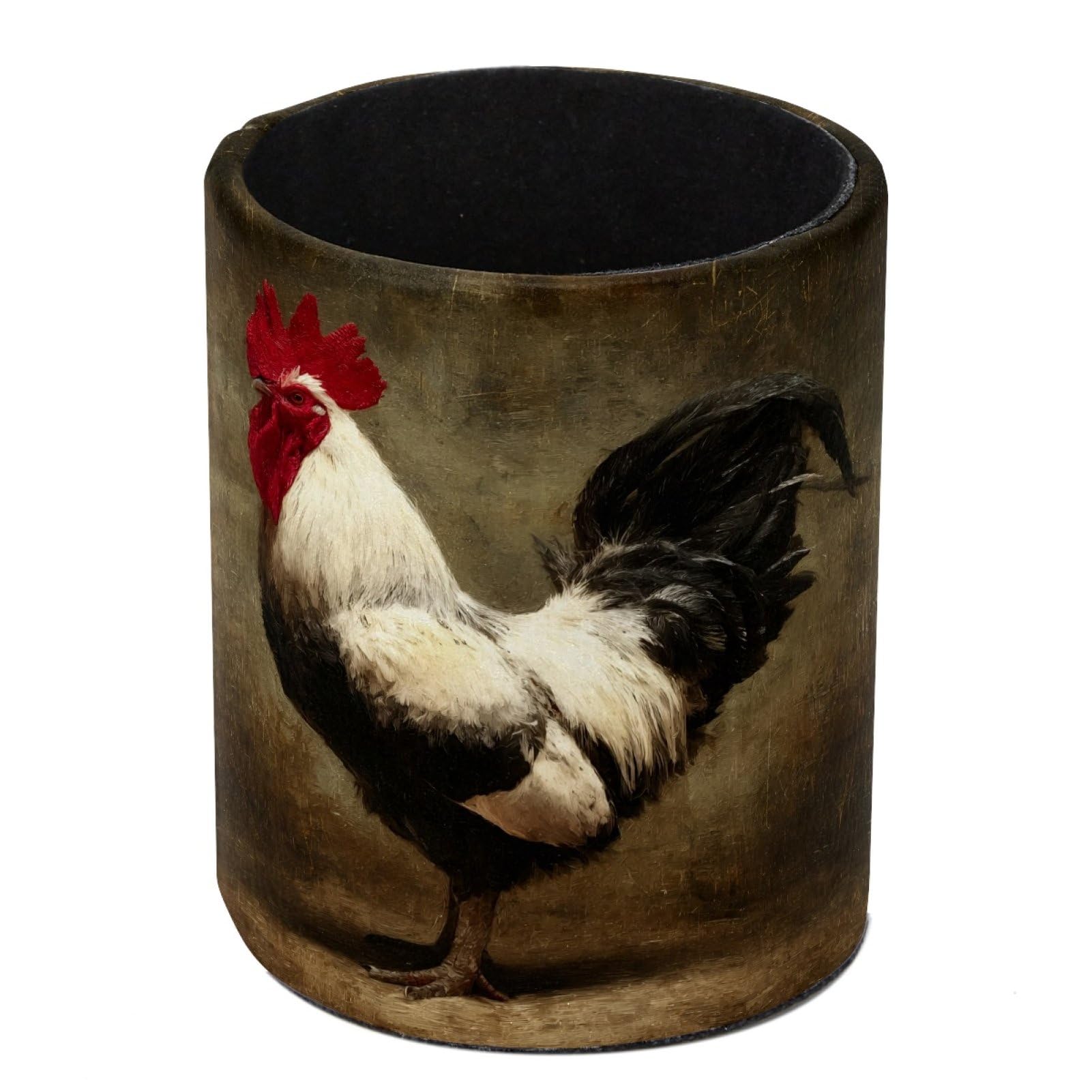 FWJZDSP White Rooster Pencil Cup Pen Organizer Makeup Brush Holder for Office Home Countertop Desk Accessory Storage