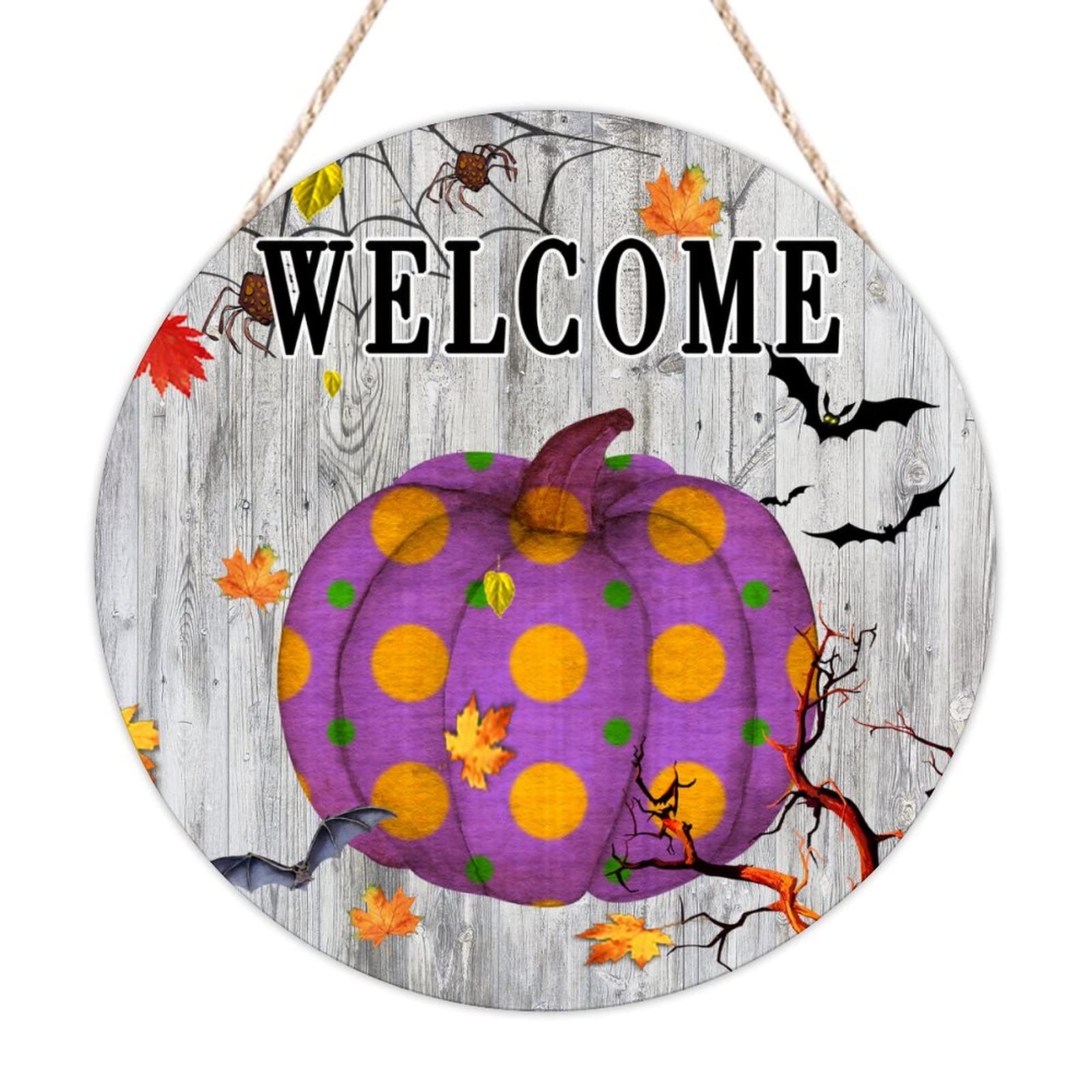 Plaque vintage Halloween bois de qualité supérieure décoration citrouille lune