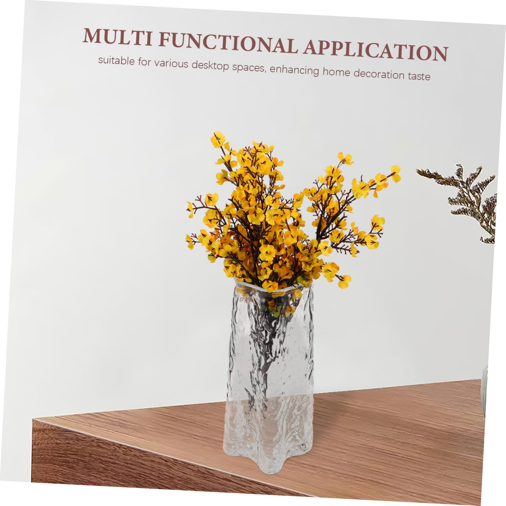 Amosfun Vase Verre Transparent pour Fleurs Hydroponiques Pot de Fleurs de Bureau Polyvalent pour Bouquets Secs et Propagation Décoration Moderne pour Salon Cuisine et Bureau