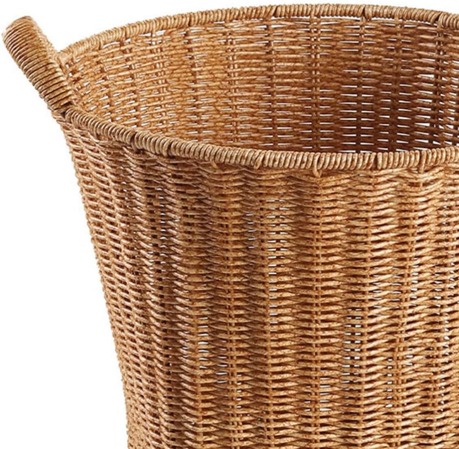 Woven Flower Basket Hand-woven Decorative Storage Basket with Handles for Flowers Snacks and Sundries Multi-purpose Imitation Rattan Design for Home Office and Outdoor Use