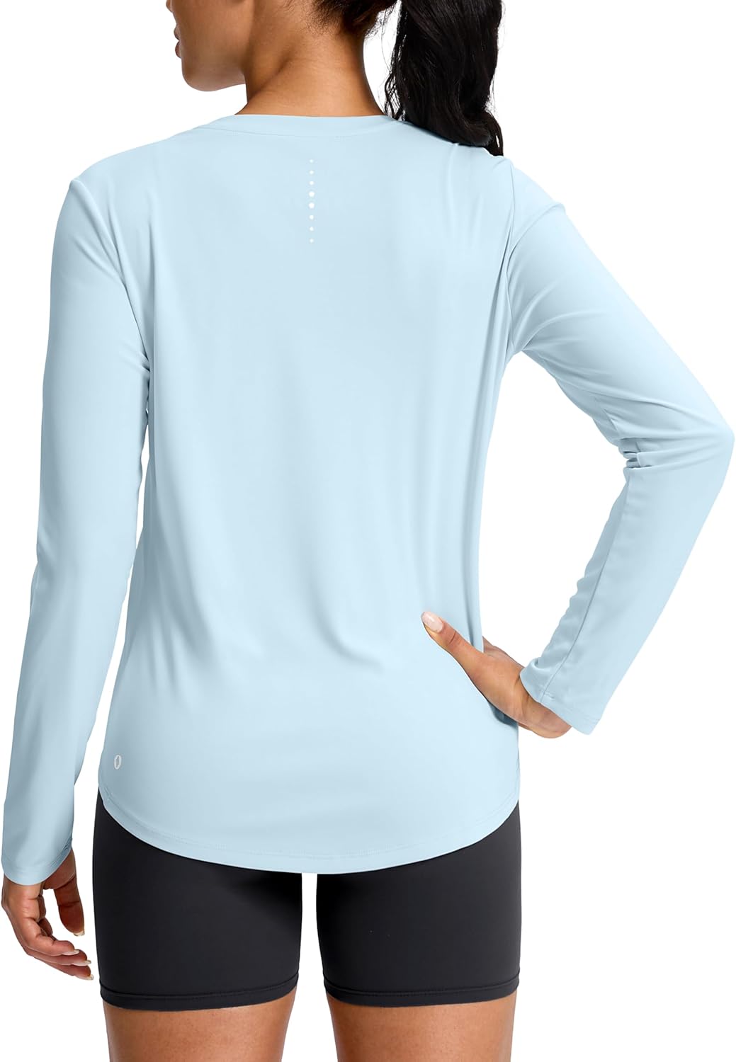 SANTINY Lightweight Long Sleeve Workout Tops for Women Breathable Yoga Gym Athletic Running Hiking Top UPF 50+ Sun Shirts
