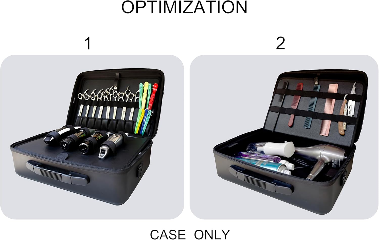 professional leather barber case black Makeup Stylist Train clipper case Hair Salon barber box．